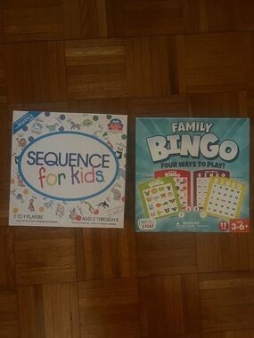 Sequence for Kids & Family Bingo Game Set - Kids Board Games - Blue/White